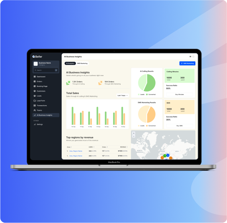 Befer: AI Powered CRM with Scheduling and Billing Software for Small Business